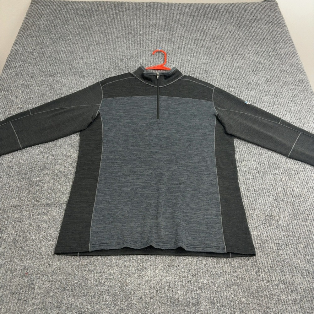 Kuhl Pullover Mens M Gray Polyester Spandex Quarter Zip Outdoor Activewear